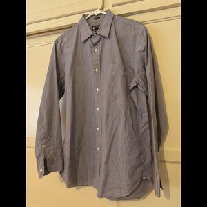 J.Crew blue white long sleeve button down dress shirt (15 1/2) (Medium) (M)